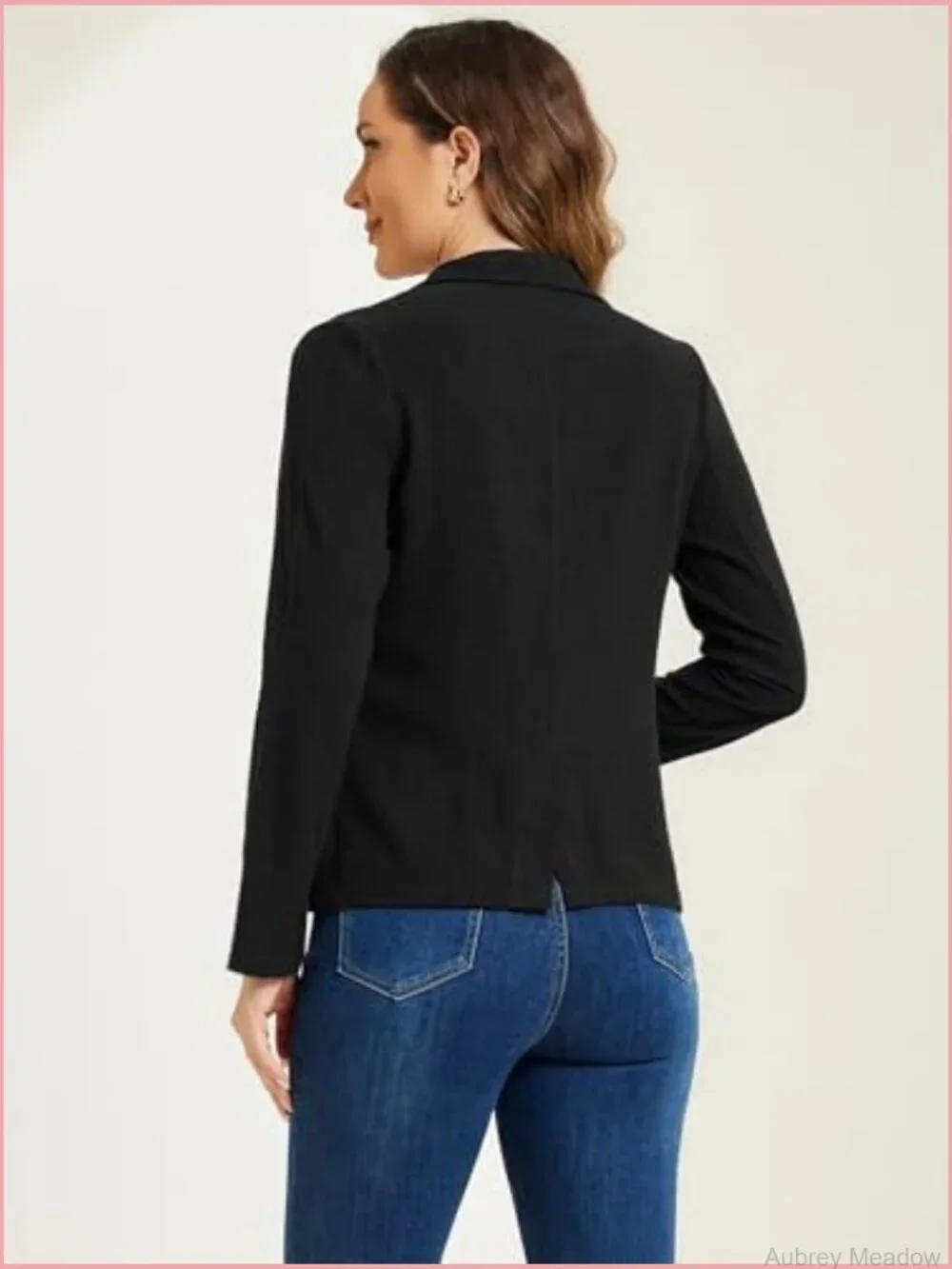 Women's Linen Blazer, One Button Notch Lapel Suit Jacket for Office